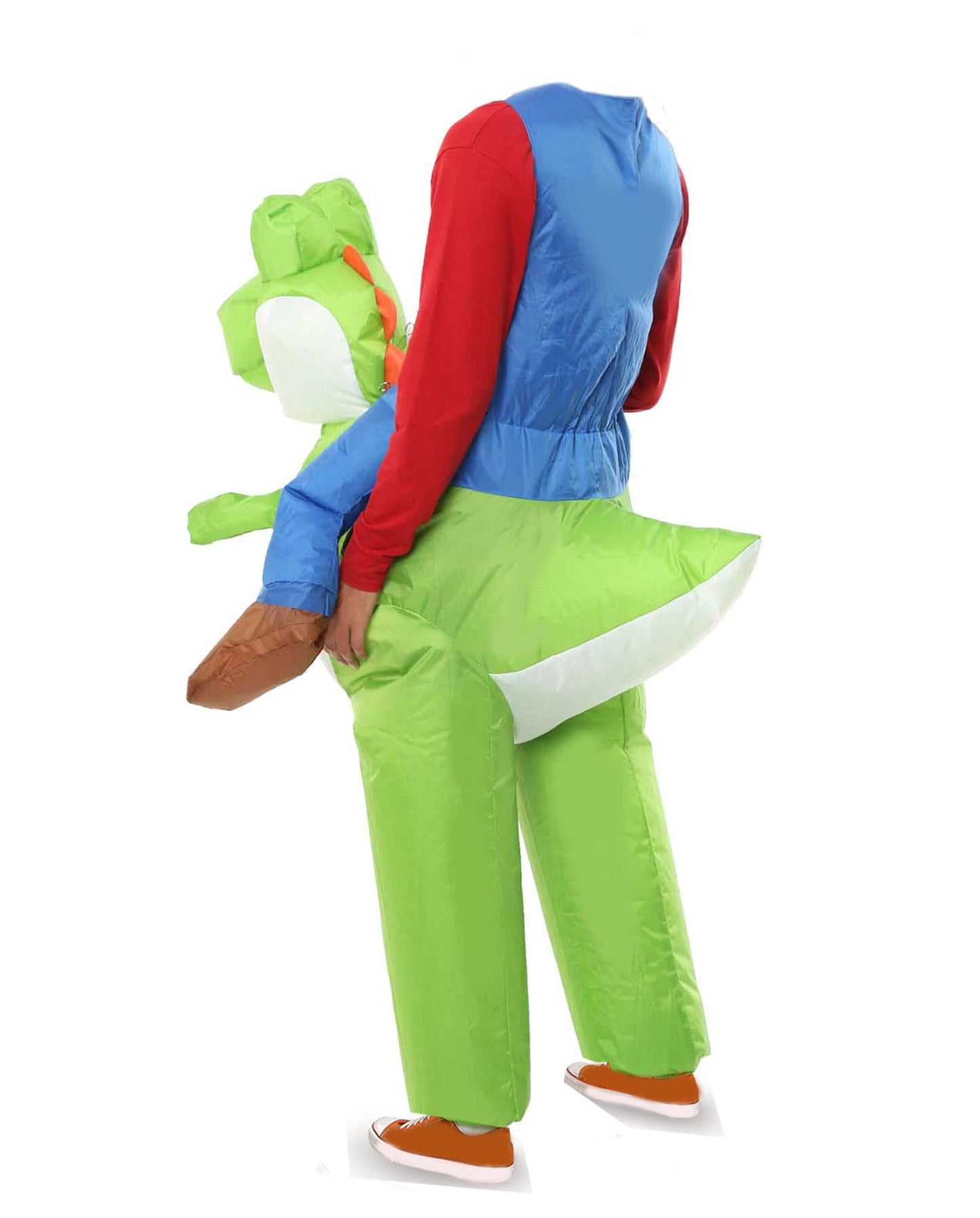 MJPARTY Adult Inflatable Super Plumber Riding Dinosaur Fancy Dress Costume