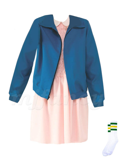 MJPARTY Girls Eleven Fancy Dress Costume Children Eleven Dress Jacket Stranger Costume Outfit
