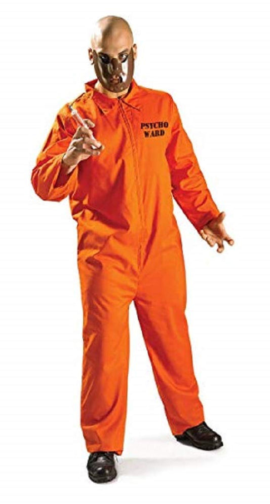 Mens Hannibal Lecter Lector Jumpsuit Prisoner Halloween Fancy Dress Costume Outfit STD & XL