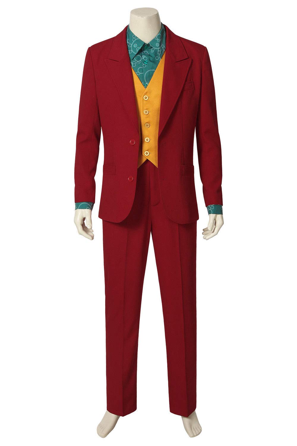 MJPARTY Mens 2019 Movie Clown Arthur Costume Smile Burgundy Suit Halloween Fancy Dress Costume