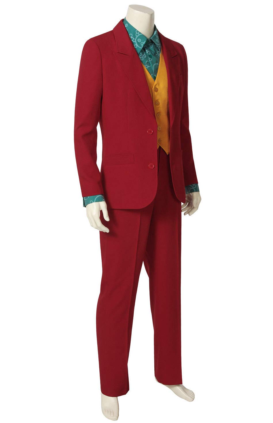 MJPARTY Mens 2019 Movie Clown Arthur Costume Smile Burgundy Suit Halloween Fancy Dress Costume