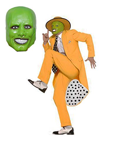 MJPARTY Mens 'The Mask' Fancy Dress Costume Deluxe Jim Carrey 90s Gangster Zoot Suit With Mask!!