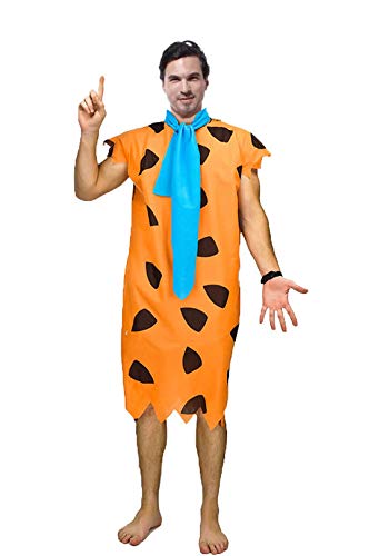 MJPARTY Adult Caveman Costume Mens Caveman Stone Age Cartoon Fancy Dress Costume