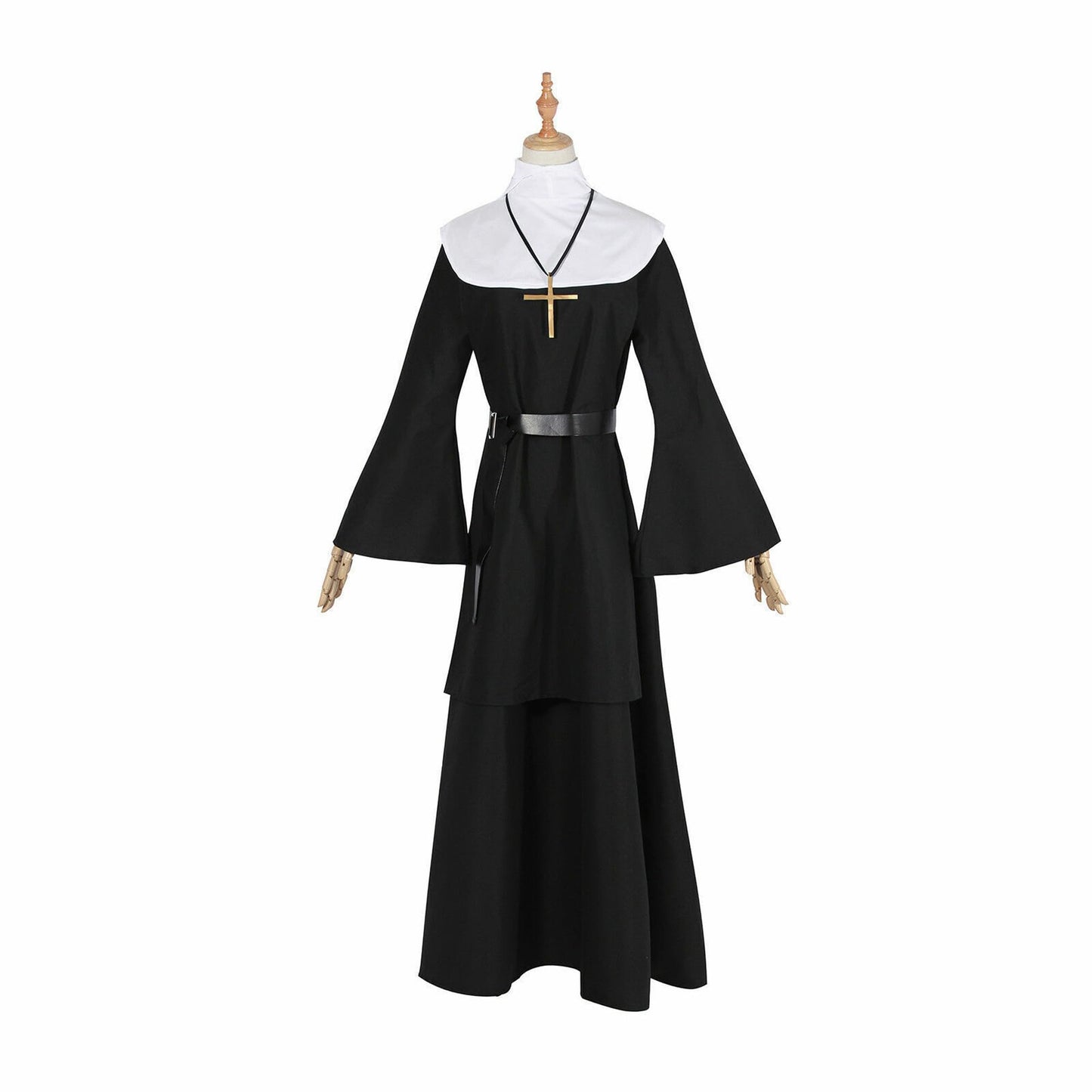MJPARTY Mens Halloween The Nun Movie Costume Adult Zombie Horror Nun Robe Fancy Dress Outfit