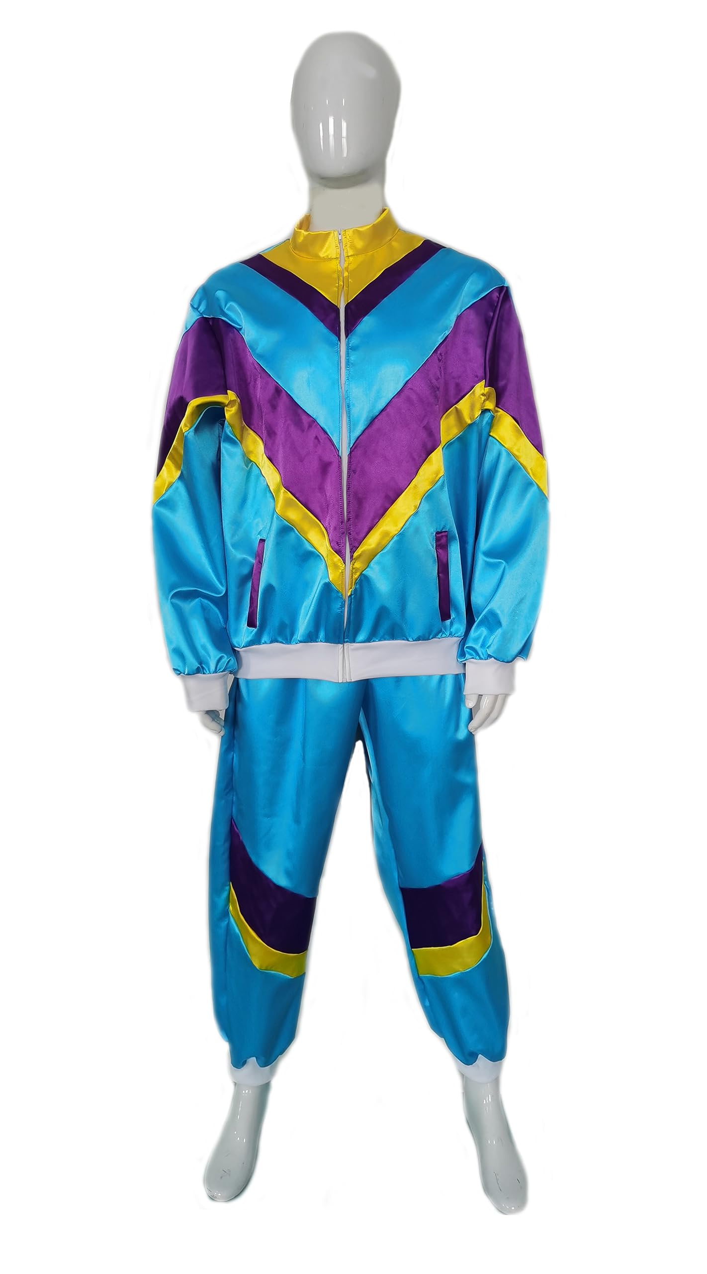 MJPARTY Mens 80s Scouser Shell Suit Fancy Dress Costume Deluxe Jimmy Tracksuit Complete Stag Do Shell Suits
