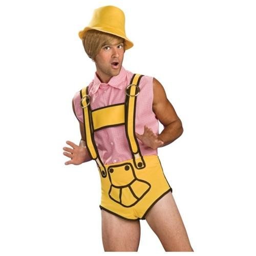 MJPARTY Mens 90s Lederhosen Yellow Fancy Dress Costume Oktoberfest Costume Lederhosen