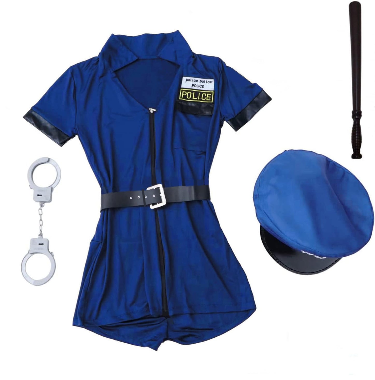 MJPARTY Ladies Sexy Police Woman Costume Halloween Officer Cop Fancy Dress Outfit Copper Uniform