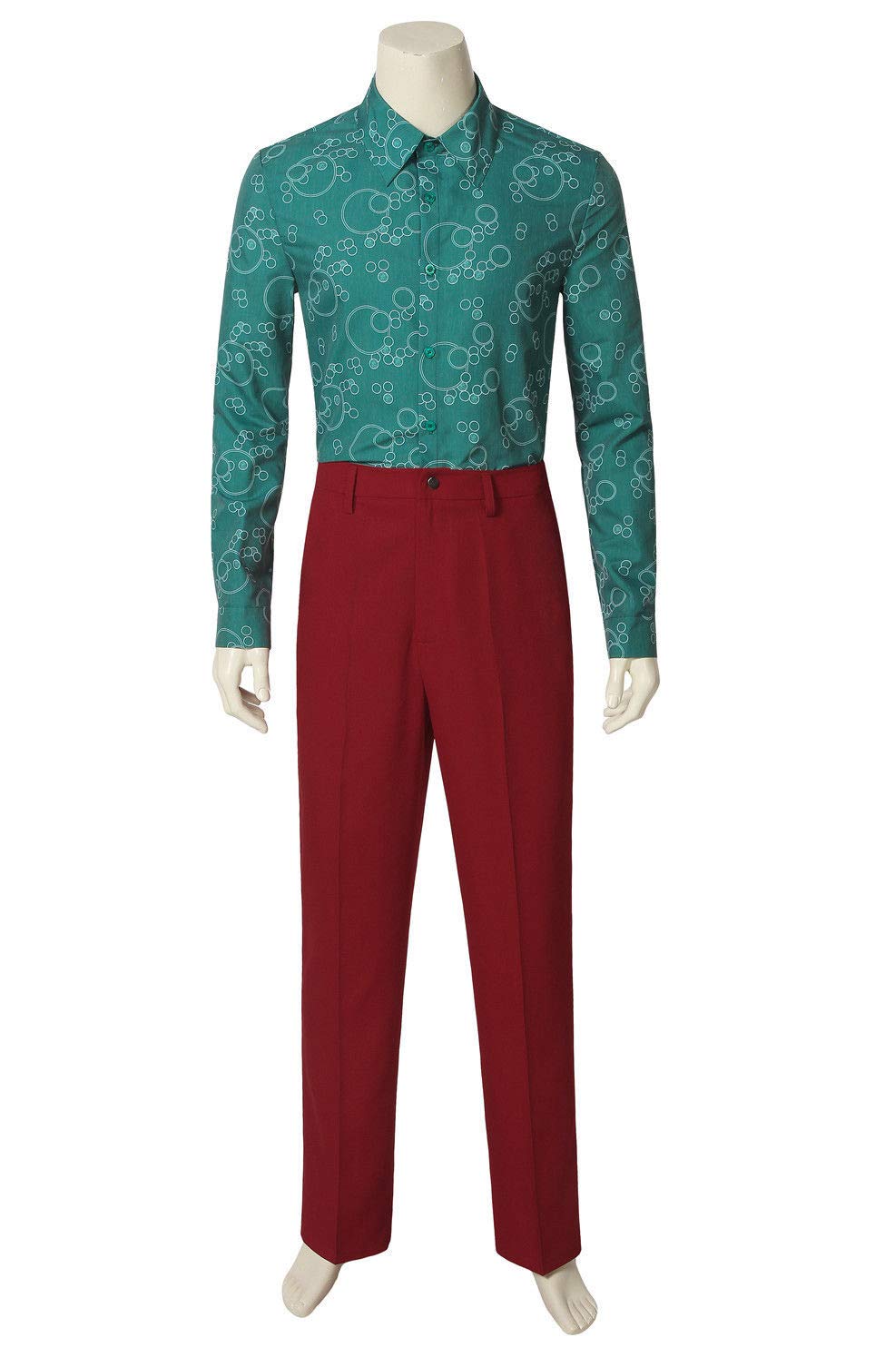 MJPARTY Mens 2019 Movie Clown Arthur Costume Smile Burgundy Suit Halloween Fancy Dress Costume