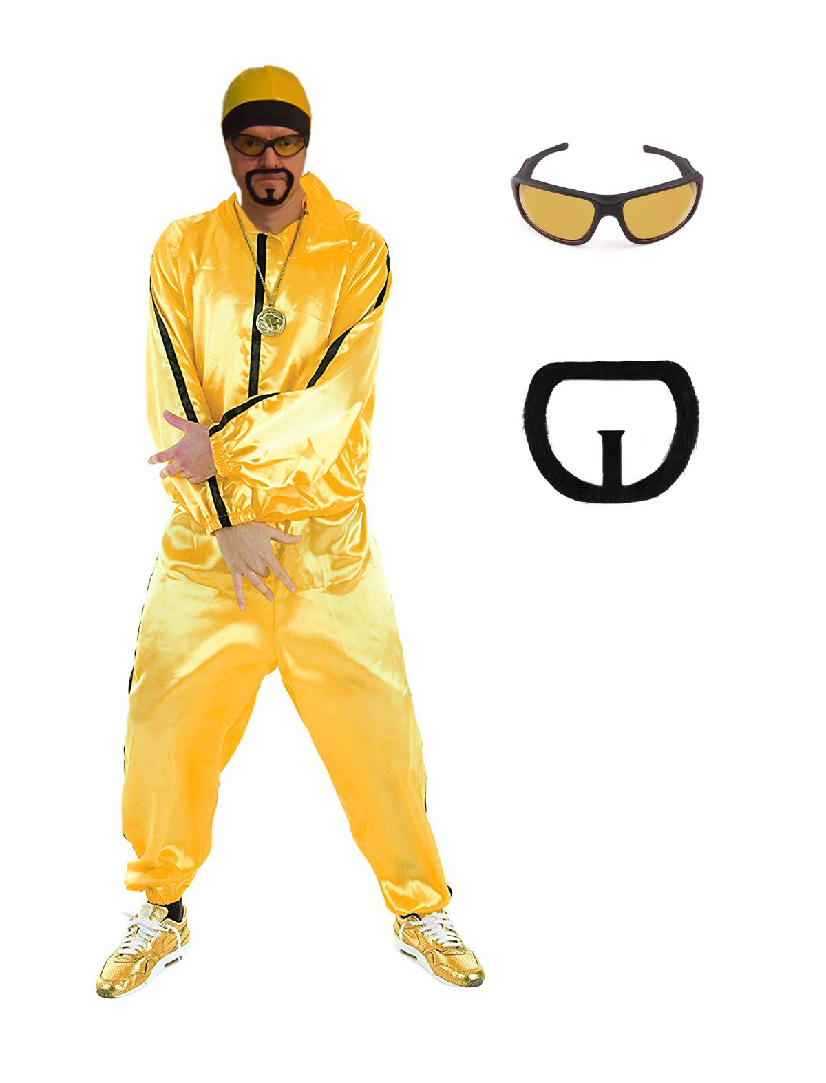 MJPARTY Mens 90s Rapper Fancy Dress Costume Shell Suit TV Comedy Tracksuit Rapper G Costume