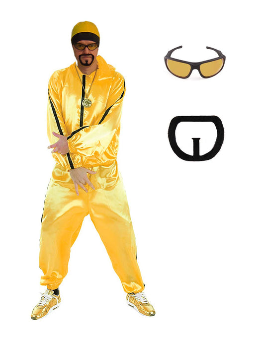 MJPARTY Mens 90s Rapper Fancy Dress Costume Shell Suit TV Comedy Tracksuit Rapper G Costume